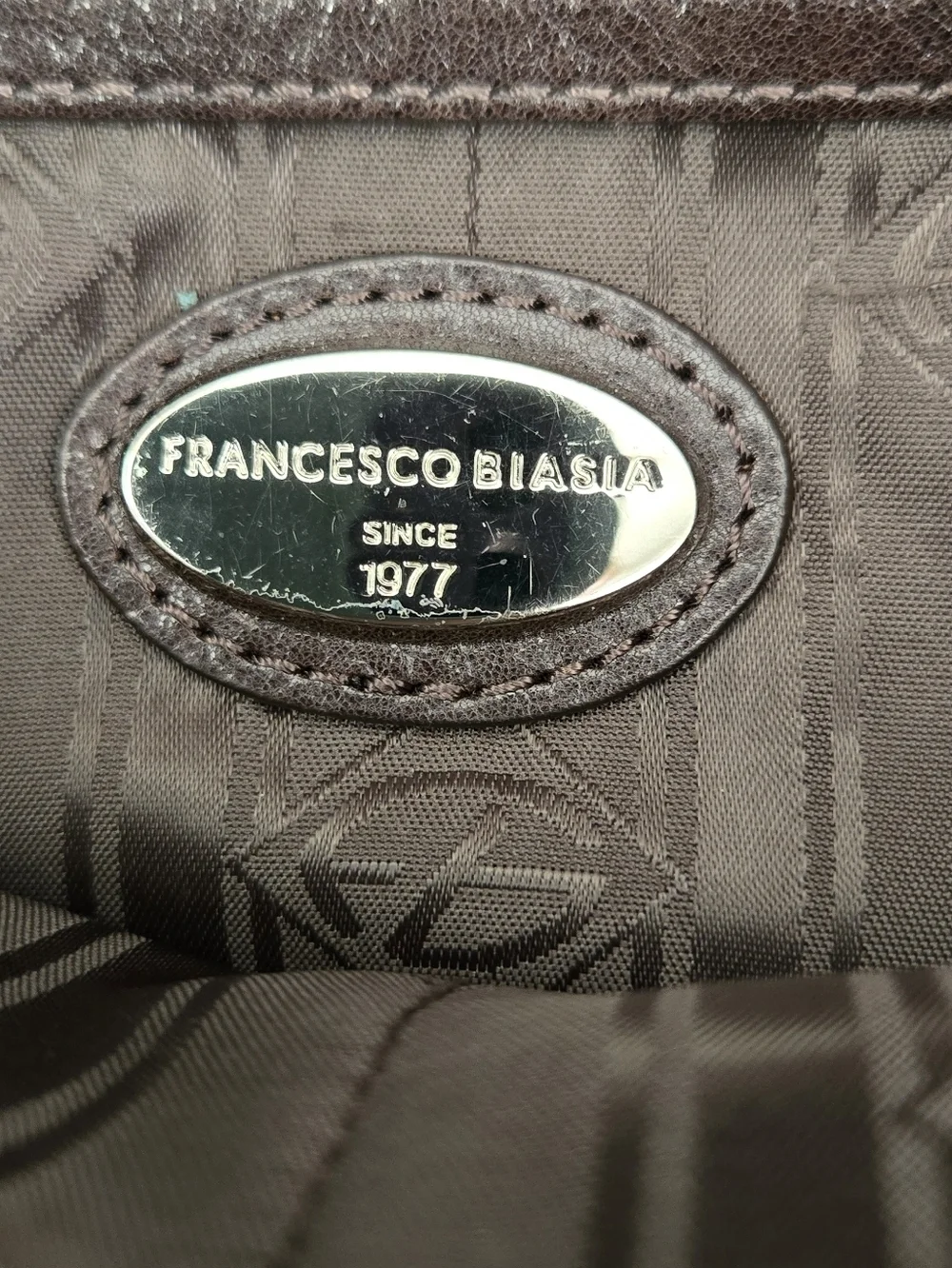 Francesco Biasia Brown Leather Backpack Italian Slouchy Minimalist Bag